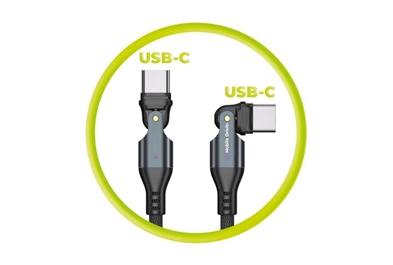 Cablu rotativ Mobile Origin USB-C la USB-C 240W incarcare rapida (iPhone 17 Pro Max, MO-240WRC-CB3) by www.silkase.ro